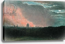 Постер Констебль Джон (John Constable) Fire in London seen from Hampstead