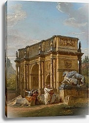 Постер Панини Джованни Паоло A Capriccio with the Arch of Constantine and the Capitoline Lion Group