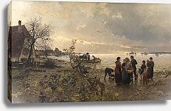 Постер Каллморген Фридрих Наводнение на Рейне близ Карлсруэ в 1887 г.