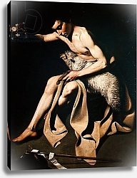 Постер Караваджо (Caravaggio) John the Baptist playing with a lamb