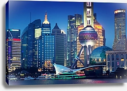 Постер Шанхай в ночное время, Китай