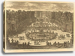 Постер Перель Габриэль Вид на парк с террасами и тремя фонтанами