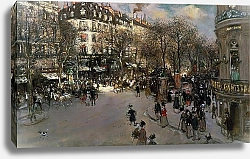 Постер Рафаэлли Жан-Франсуа  The Boulevard des Italiens, c.1900