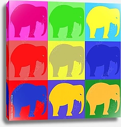 Постер Слоны в стиле поп-арт