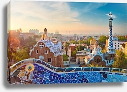 Постер Барселона: Восход над волшебством Парка Гуэль