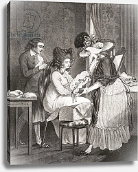 Постер 18th century lady at her morning toilette, published 1912.
