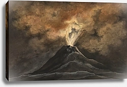 Постер Супервилле Давид Извергающийся вулкан ночью