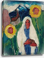 Постер Палугяй Золо Sketch of a Woman among Sunflowers