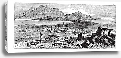 Постер Acrocorinth in Corinth, Greece, vintage engraving