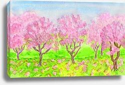 Постер Сад розовых деревьев