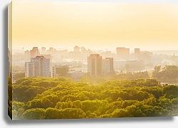 Постер Беларусь, Минск. Вид на туманный город