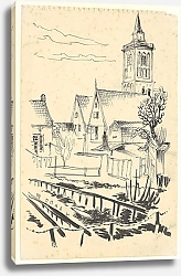 Постер Оортвейн Мартен Gezicht in het dorp De Rijp.