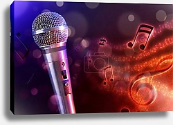 Постер Микрофон и ноты