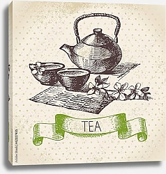 Постер Иллюстрация с китайским чаем