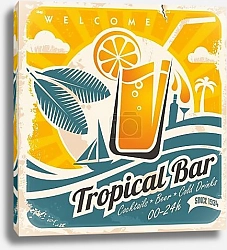 Постер Ретро-плаката для тропического бара
