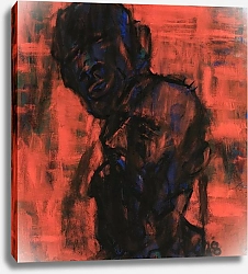 Постер Рольфс Кристиан Dunkle Köpfe auf Rot