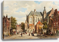 Постер Коэкокк Вильям Оживленная улица в голландском городке