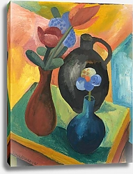 Постер Швихтенберг Мартель Stillleben mit Blumenvasen und Krug