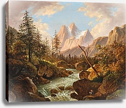 Постер Тома Маттиас Художник у горного ручья