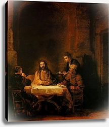 Постер Рембрандт (Rembrandt) Христос в Эммаусе 3