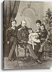 Постер Школа: Испанская 19в. Alexander III of Russia and his family, from 'La Ilustracion Espanola y Americana' of 1881