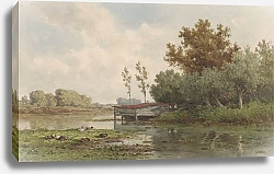 Постер Руфолс Виллем Landschap met water en eenden