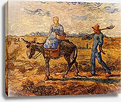 Постер Ван Гог Винсент (Vincent Van Gogh) Утро: крестьянская пара идет на работу