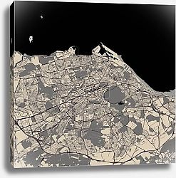 Постер Эдинбург: Карта в сердце Шотландии