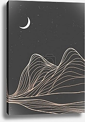 Постер Mountain line art print illustration