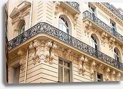 Постер Париж, фасад дома