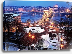 Постер Венгрия. Будапешт. Зима