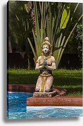 Постер Статуэтка будды на берегу ручья 3