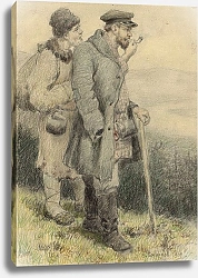 Постер Смирнов Борис Васильевич Travelers Walking to a New Settlement in Siberia.