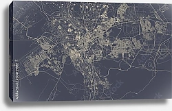 Постер План города Каир, Египет, в синем цвете