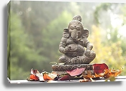 Постер Божество Ганеша, каменная статуя