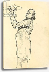 Постер Репин Илья Study for 'A Parisian Cafe': A Waiter Holding up a Tray, c. 1872-1875