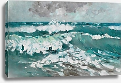 Постер Хагемайстер Карл Bewegte See mit gischtenden Wellenkämmen