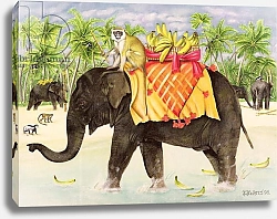 Постер Уоттс Э. (совр) Elephants with Bananas, 1998