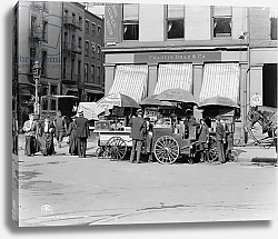 Постер Неизвестен Broad St. lunch carts, New York, N.Y., c.1906