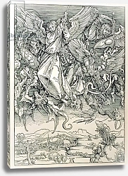 Постер Дюрер Альбрехт St. Michael Battling with the Dragon from the 'Apocalypse', pub. 1498