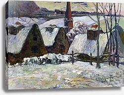 Постер Гоген Поль (Paul Gauguin) Breton village under snow, 1894