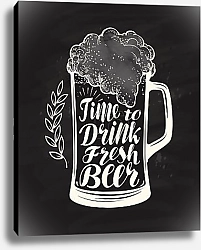 Постер Стакан крафтового пива с пеной и надписью