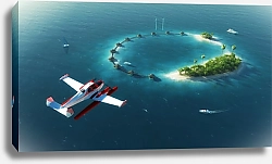 Постер Райский тропический остров с яхтой №3