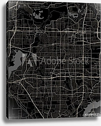 Постер План города Арлингтон, Виргиния, США, в черном цвете