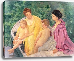 Постер Кассат Мэри (Cassatt Mary) The Swim, or Two Mothers and Their Children on a Boat, 1910