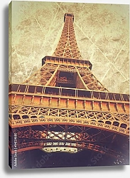 Постер Франция, Париж. Эйфелева башня в стиле винтаж №2