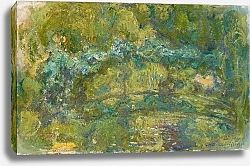 Постер Моне Клод (Claude Monet) Пешеходный мостик через пруд с кувшинками