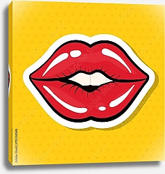 Постер Красные губы в стиле поп-арт