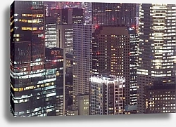 Постер Здания в ночном Токио