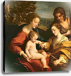 Постер Корреджо (Correggio) The Mystic Marriage of St. Catherine of Alexandria, c.1526-27
